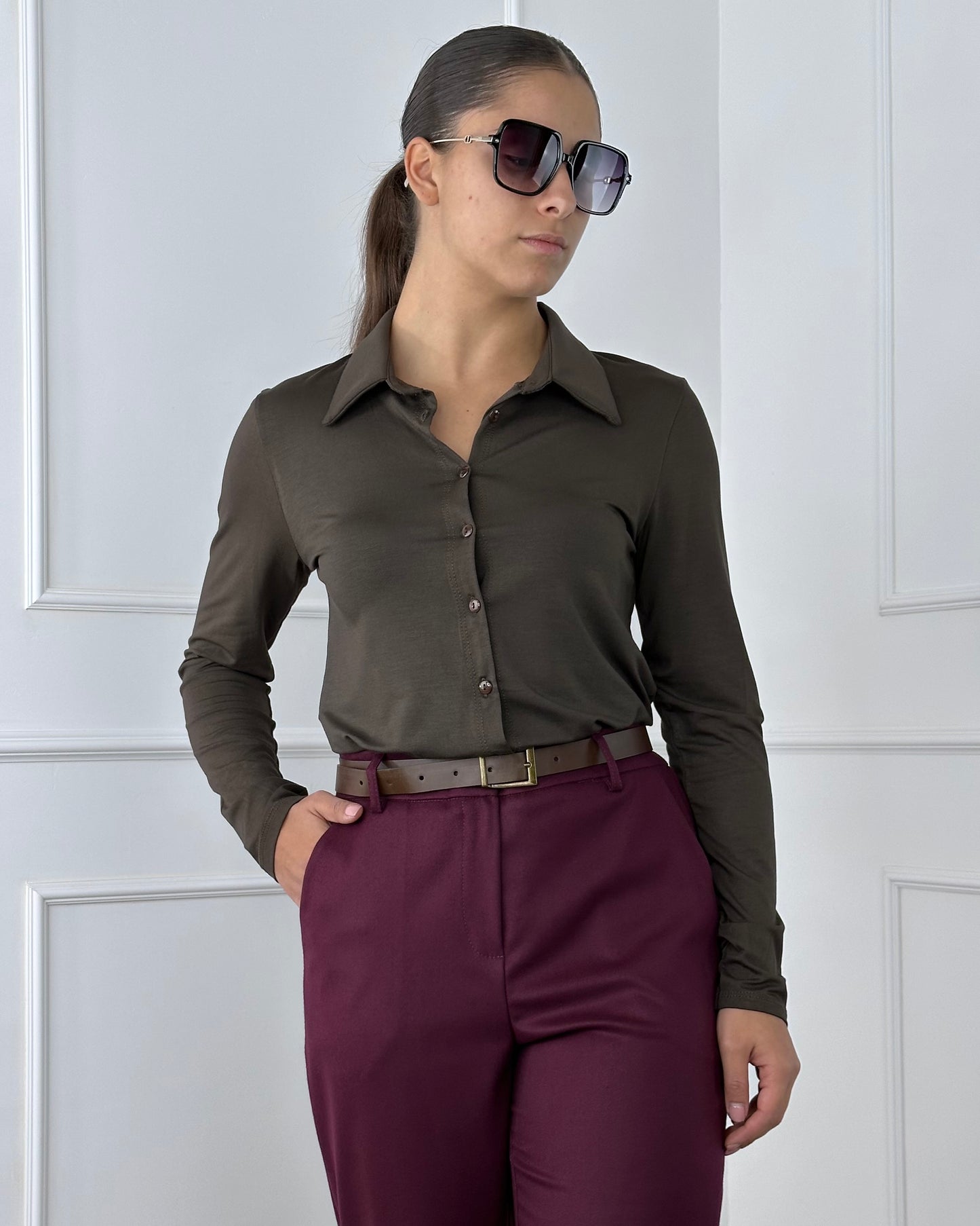 26611 - CAMICIA IN JERSEY DI VISCOSA