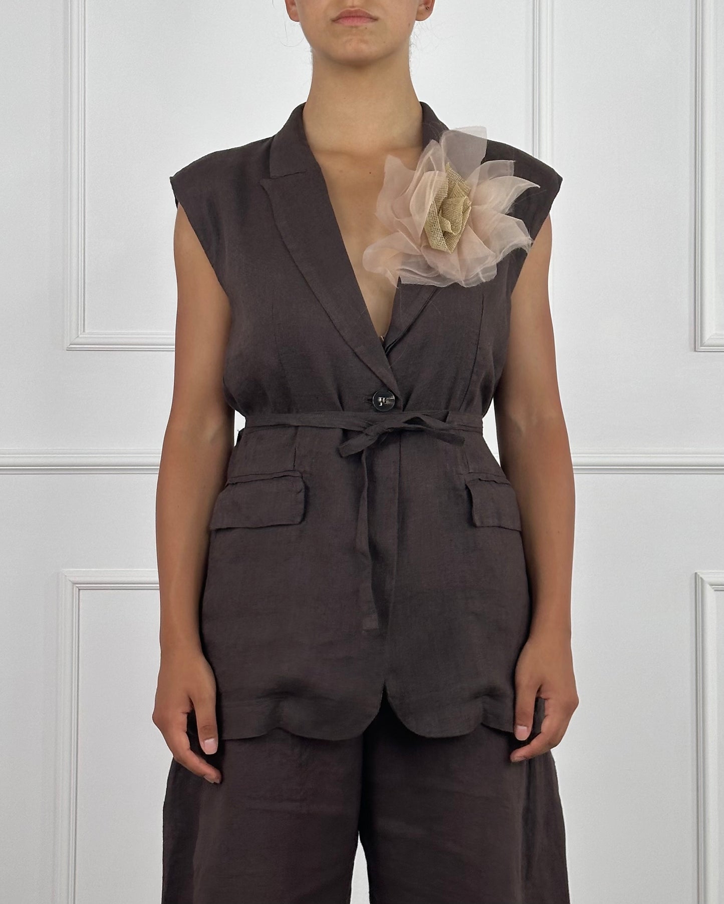 S25JE27 - GILET IN LINO