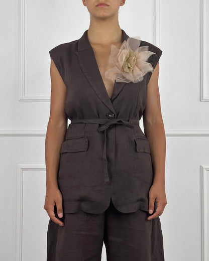 S25JE27 - GILET IN LINO