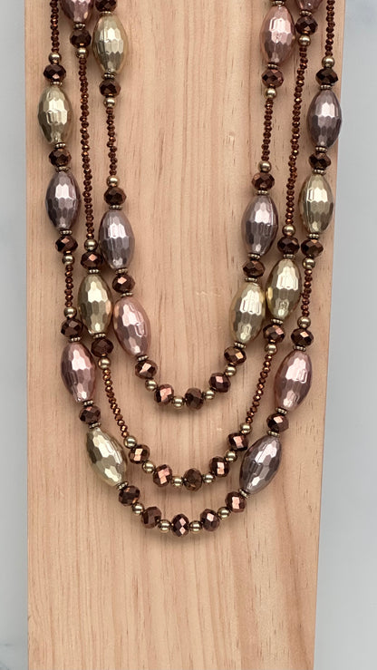 CLN14 COLLANA A TRE FILI CON PERLE