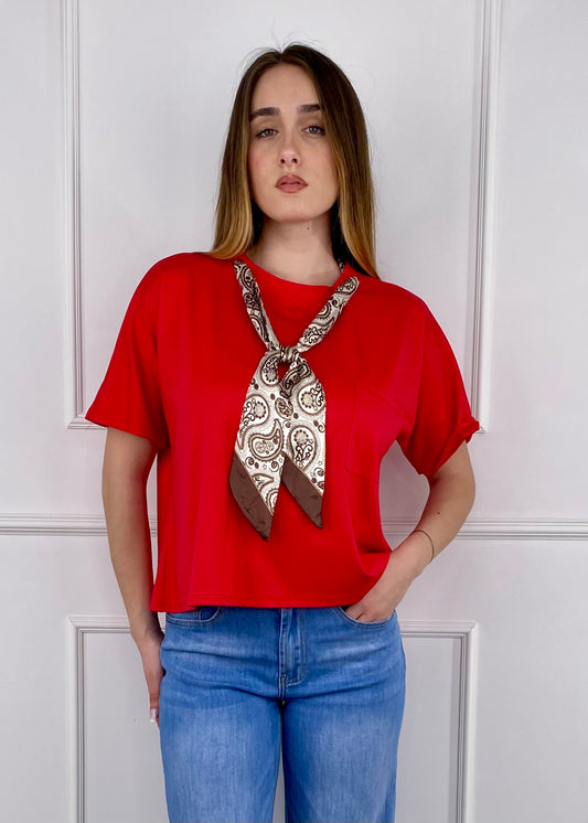 YM20570 - T-SHIRT CON FOULARD