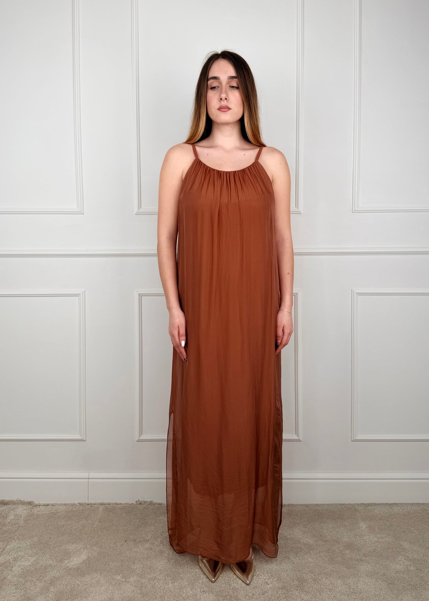 BH2566 - ABITO MISTO SETA E VISCOSA