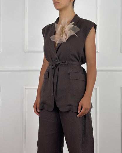 S25JE27 - GILET IN LINO