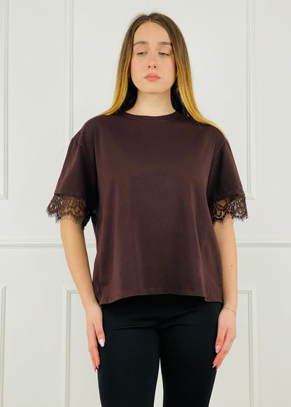 28377 - T-SHIRT APERTURA SUL RETRO CON PIZZO