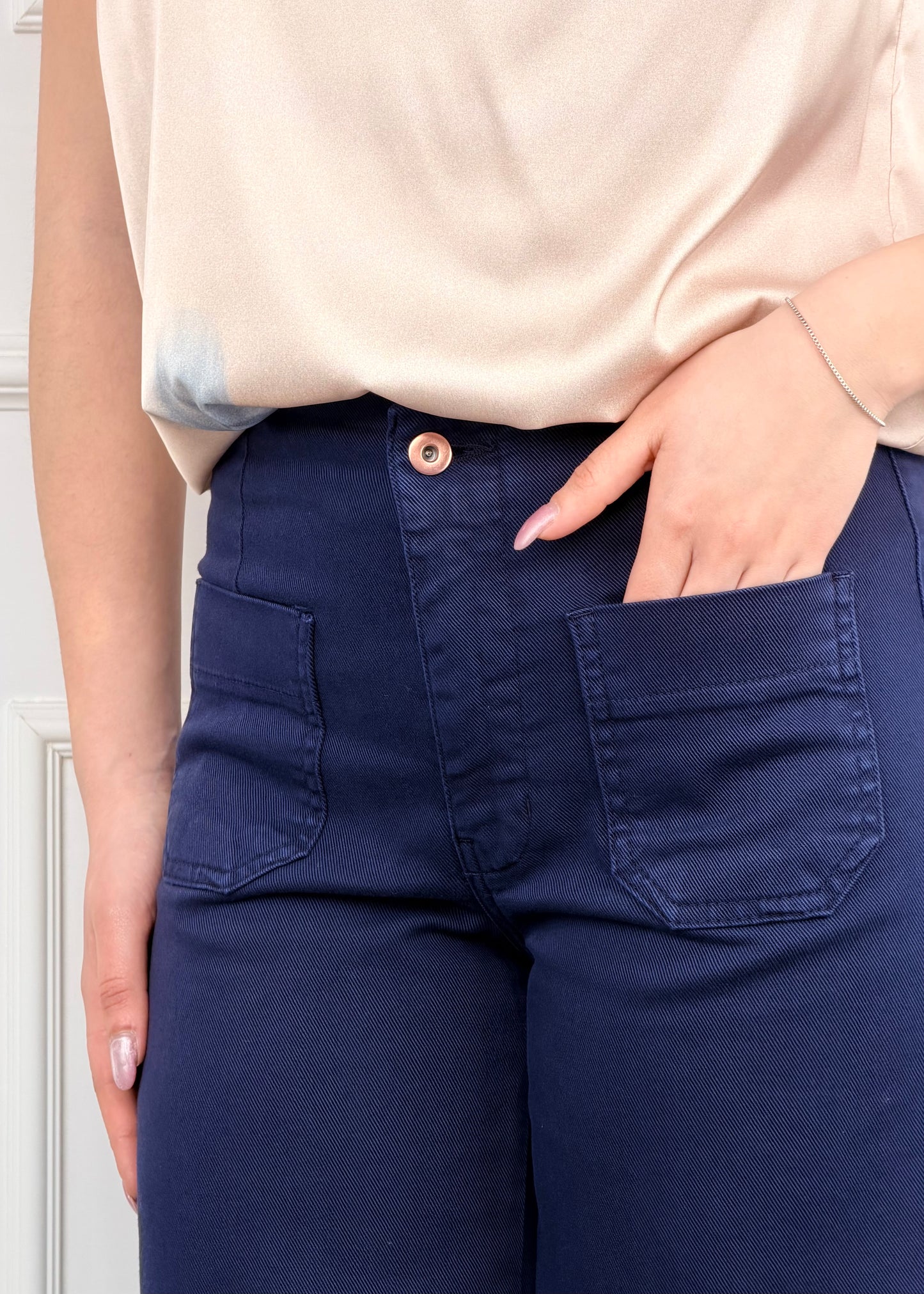 CJ12721 - TENSIONE IN PANTALONE TASCHE SUL DAVANTI