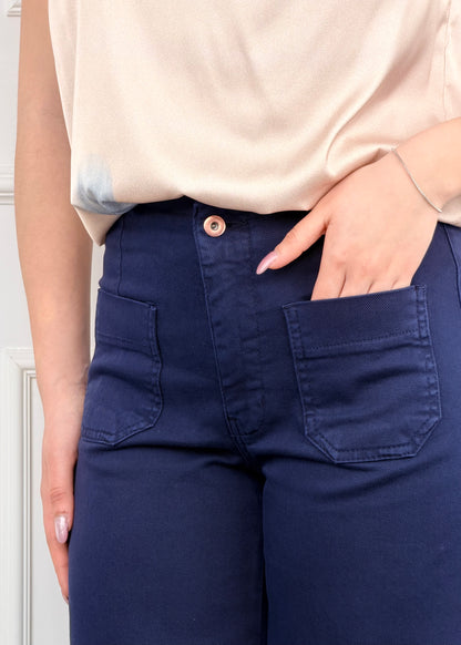 CJ12721 - TENSIONE IN PANTALONE TASCHE SUL DAVANTI