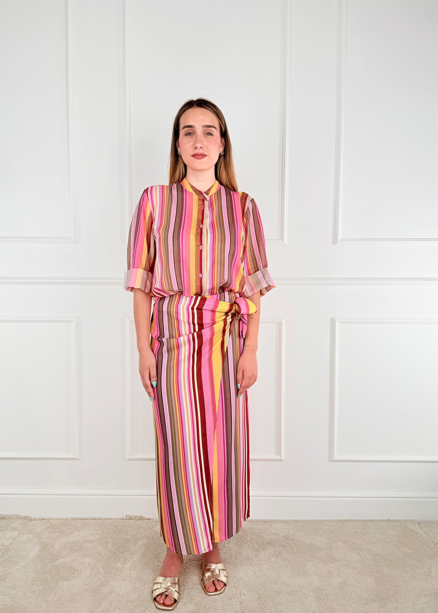 PE260406 - TENSIONE IN CAMICIA RIGA MULTICOLOR IN MUSSOLA DI COTONE