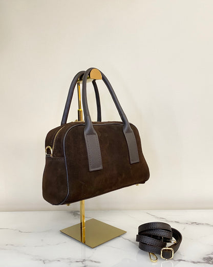 BRS5467 BORSA BAULETTO VERA PELLE SCAMOSCIATA