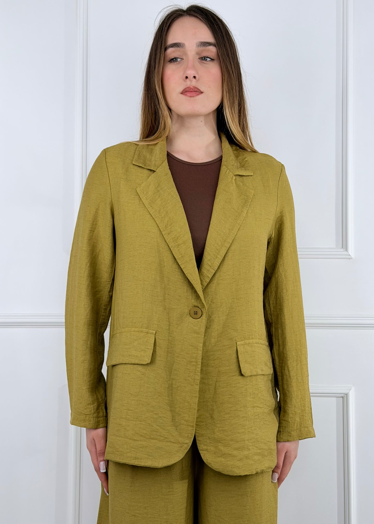 26300 - COMPLETO GIACCA E PANTALONE MISTO LINO