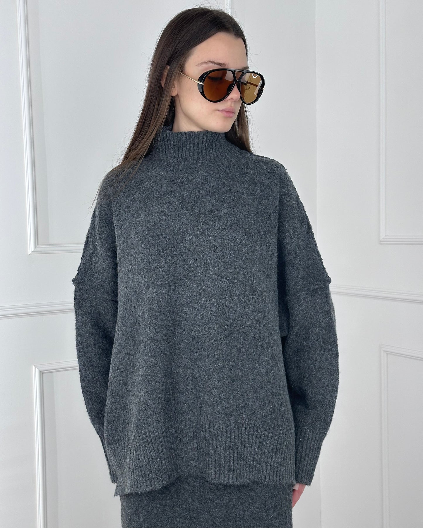60701 - COMPLETO MISTO LANA PULLOVER E GONNA