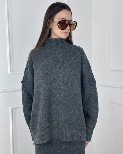 60701 - COMPLETO MISTO LANA PULLOVER E GONNA