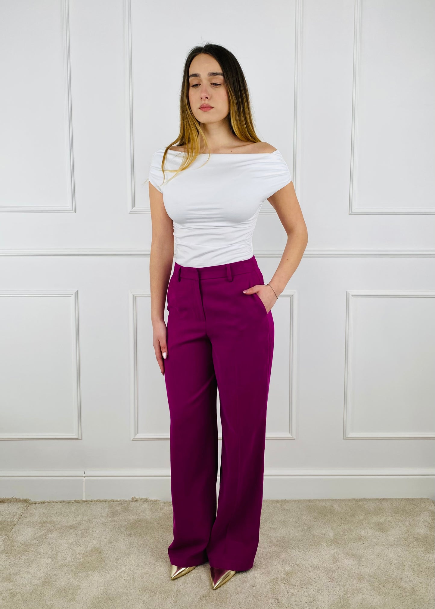 26P4397 - TENSIONE IN PANTALONE PALAZZO IN CUPRO