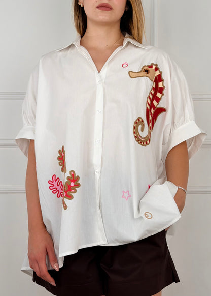 LG1036 - CAMICIA OVER IN POPELINE DI COTONE