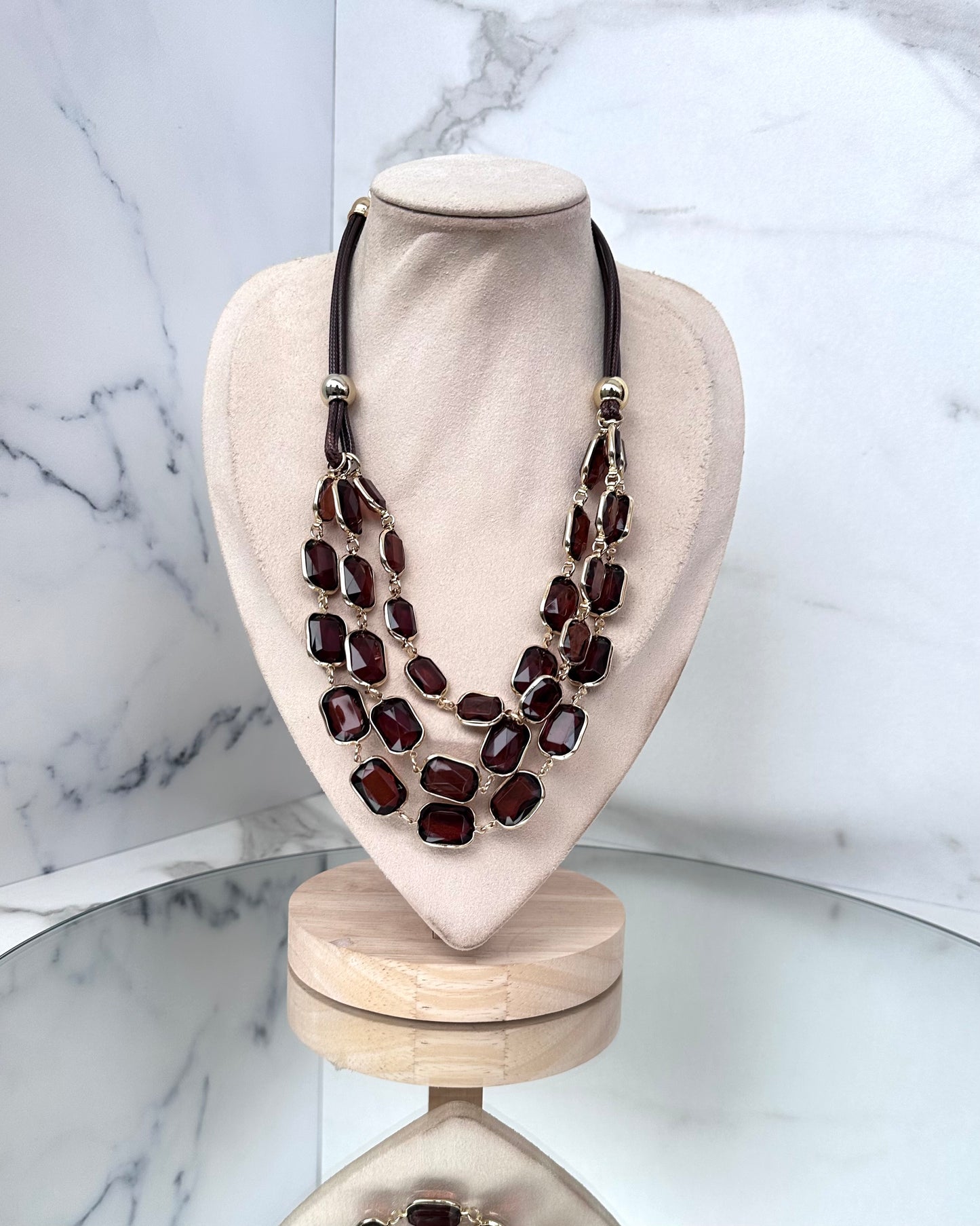 CLN30 COLLANA PIETRE RETTANGOLARI