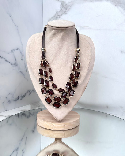 CLN30 COLLANA PIETRE RETTANGOLARI