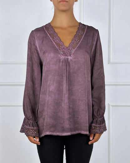 22364 - MAGLIA IN VISCOSA CON PIZZO