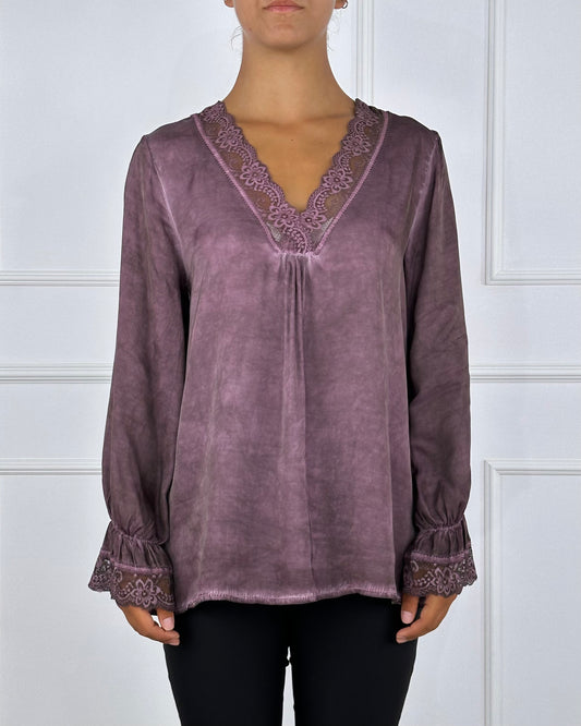 22364 - MAGLIA IN VISCOSA CON PIZZO