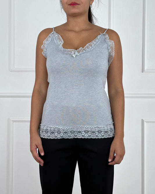 I92009 - I92009 TOP IN MAGLIA CON PIZZO