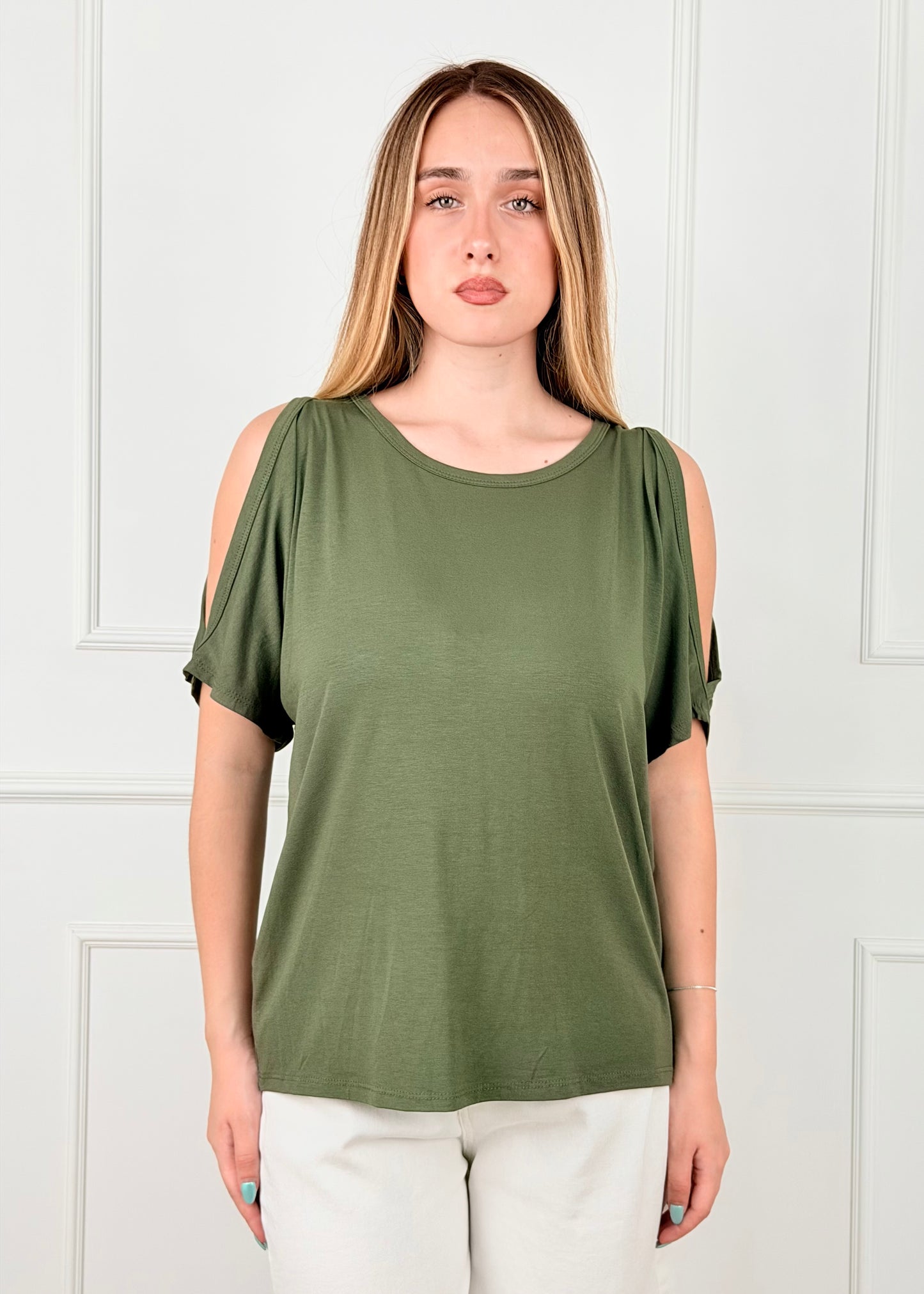 26034 - MAGLIA CUT OUT IN JERSEY DI VISCOSA
