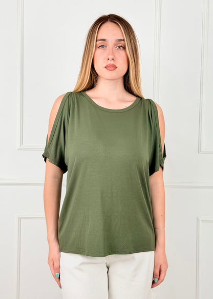 26034 - MAGLIA CUT OUT IN JERSEY DI VISCOSA