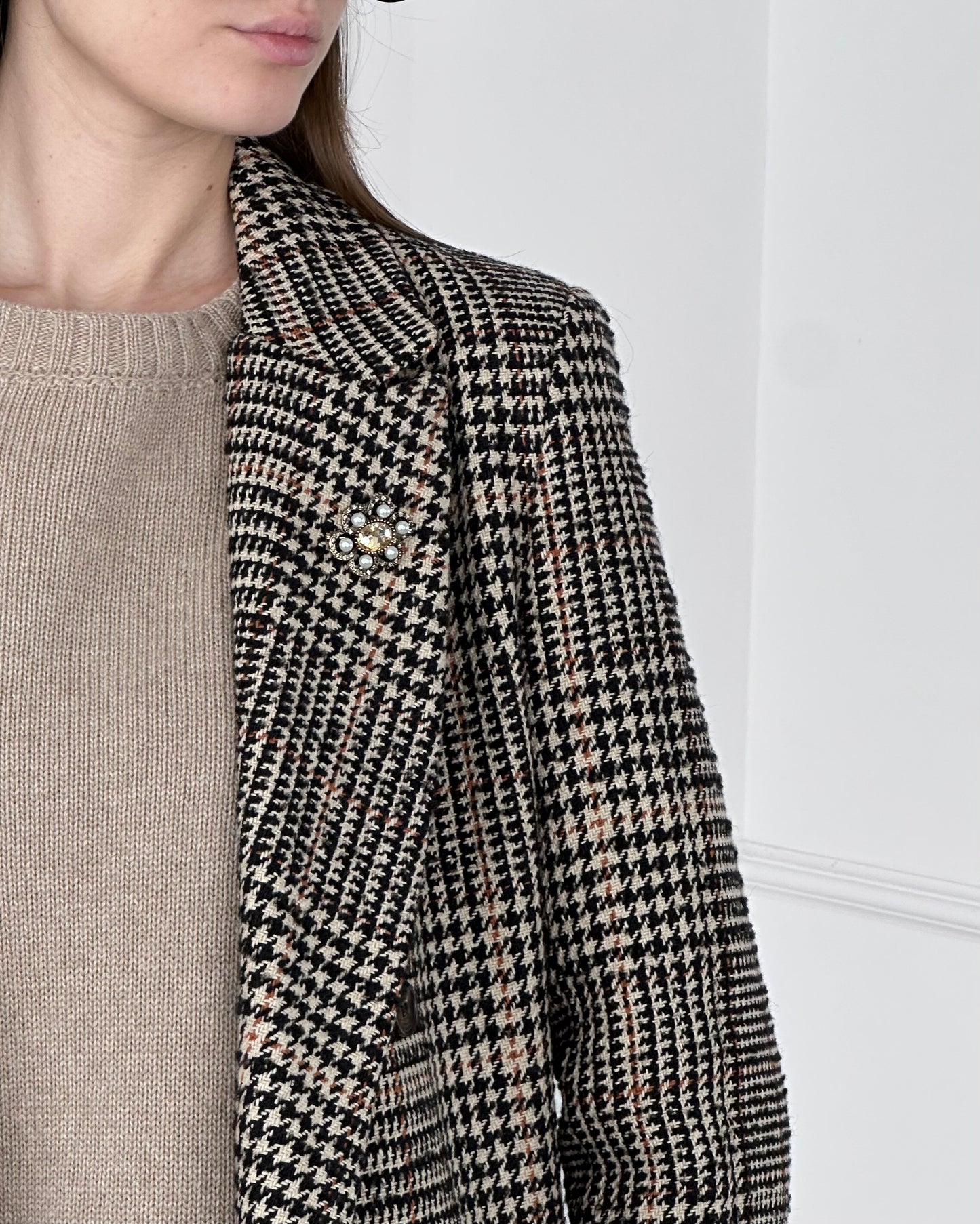 U19458 - BREND GIACCA PIED DE PUOLE MISTO LANA