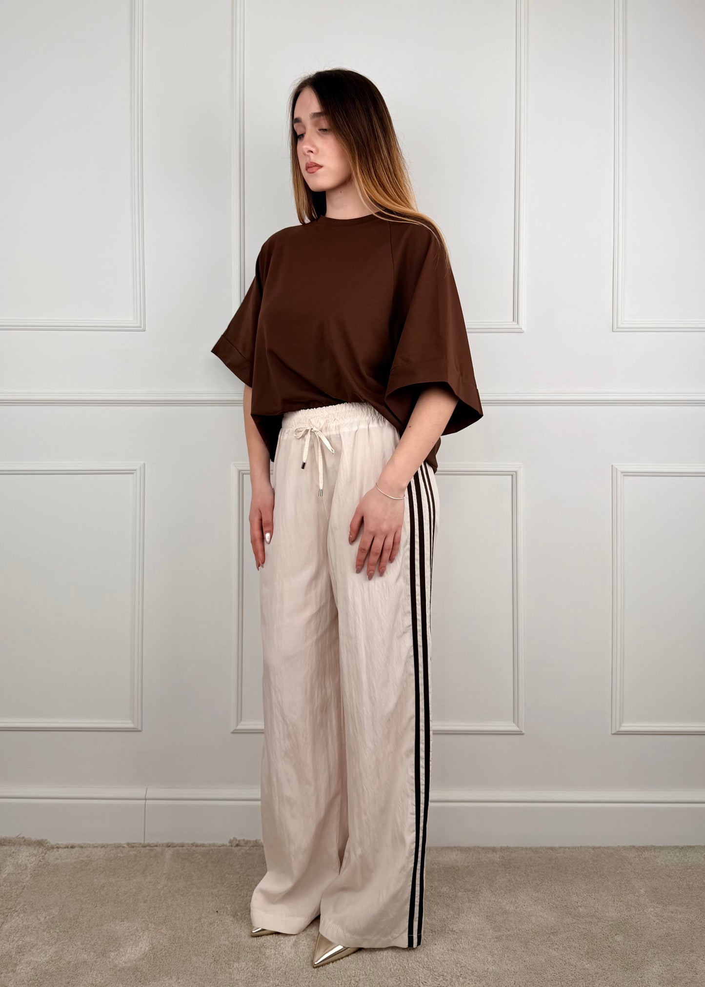 H527287 - BREND PANTALONE PALAZZO CON BANDE