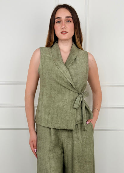 5957 - COMPLETO PANTALONE E GILET CHIUSURA A PORTAFOGLIO