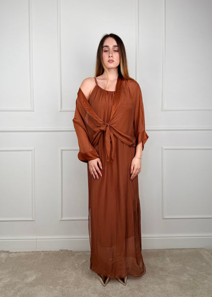 BH2566 - ABITO MISTO SETA E VISCOSA