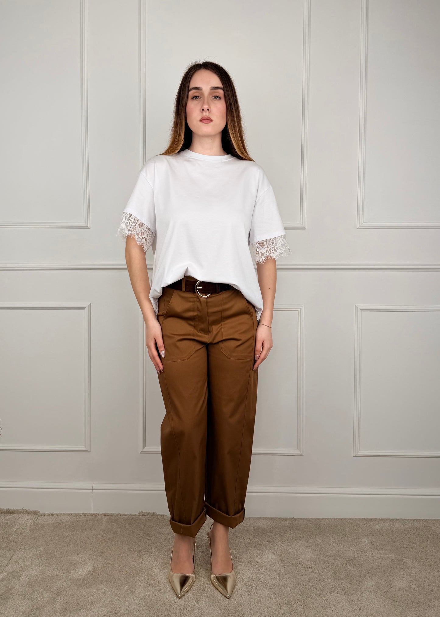 28377 - T-SHIRT APERTURA SUL RETRO CON PIZZO