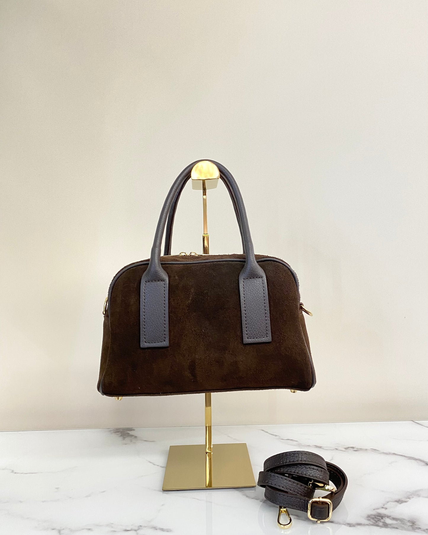 BRS5467 BORSA BAULETTO VERA PELLE SCAMOSCIATA