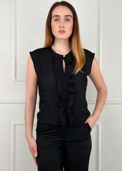 30110SS - GIORGIA&J BLUSA SMANICATA CON ROUCHES
