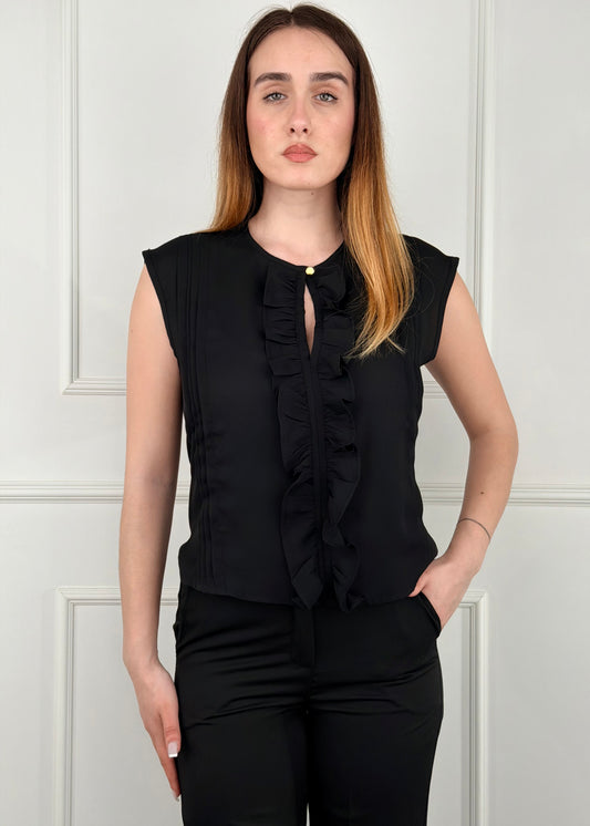 30110SS - GIORGIA&J BLUSA SMANICATA CON ROUCHES