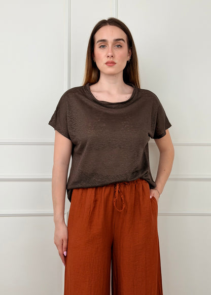 25169 - T-SHIRT VEDO NON VEDO PURO LINO