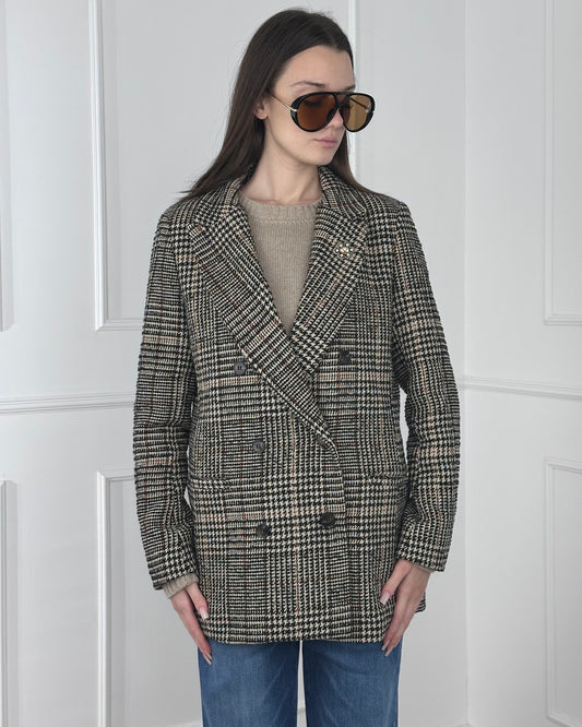 U19458 - BREND GIACCA PIED DE PUOLE MISTO LANA