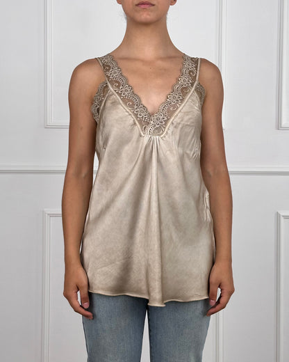 213361 - TOP IN VISCOSA SPALLINA IN PIZZO