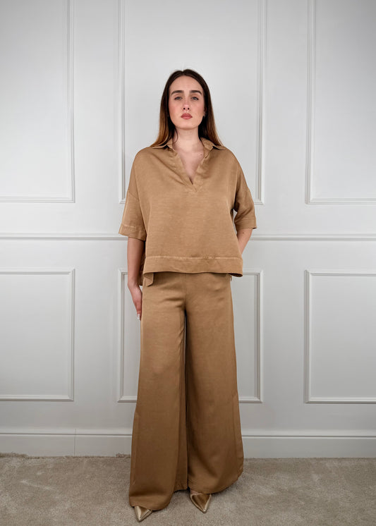 60099SS - GIORGIA&J PANTALONE PALAZZO MISTO LINO E VISCOSA