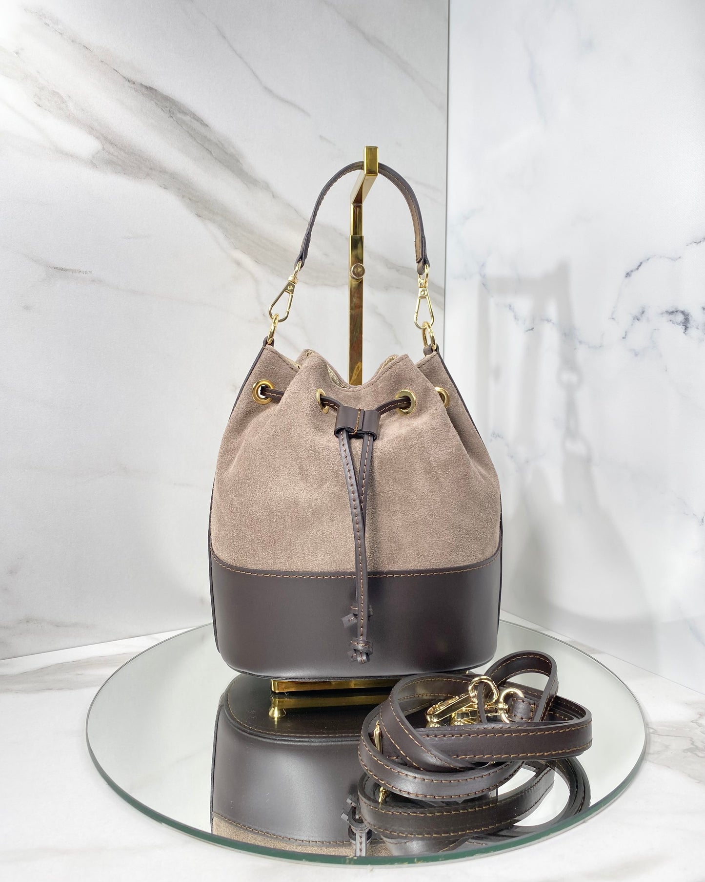 BRS487 - BORSA SECCHIELLO VERA PELLE