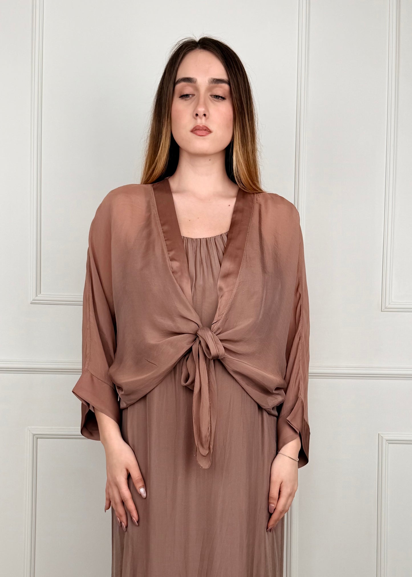 BH2566 - ABITO MISTO SETA E VISCOSA