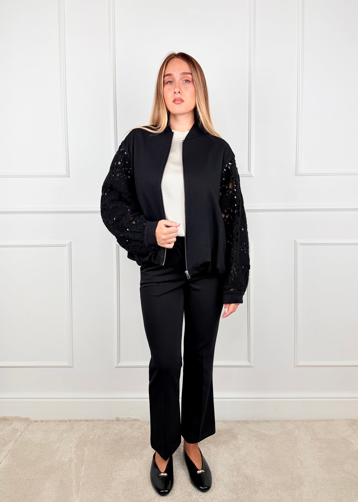 NA4417B -  MY-D BOMBER MANICA IN MACRAME'