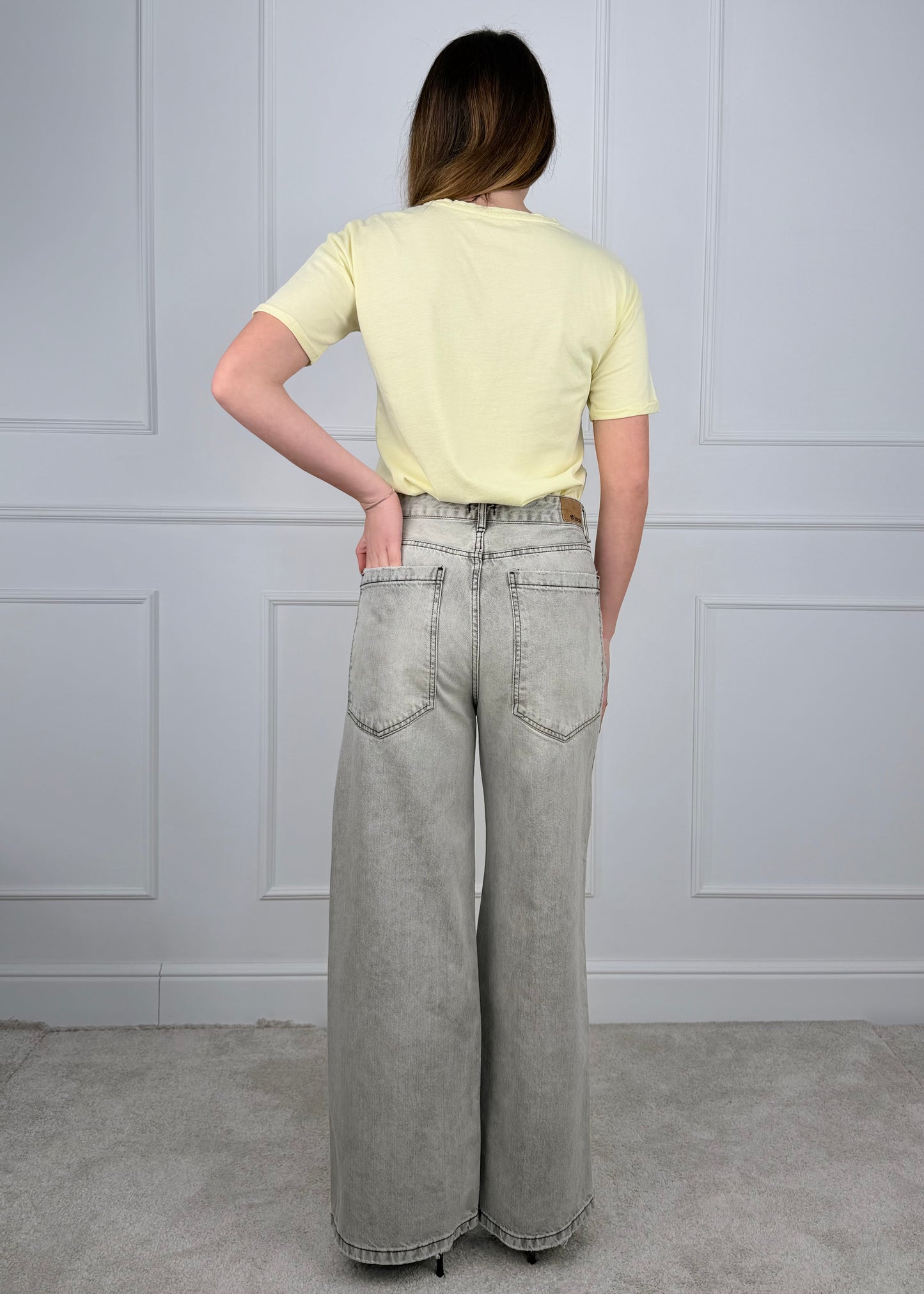 G781143 - BREND DENIM PALAZZO GRIGIO