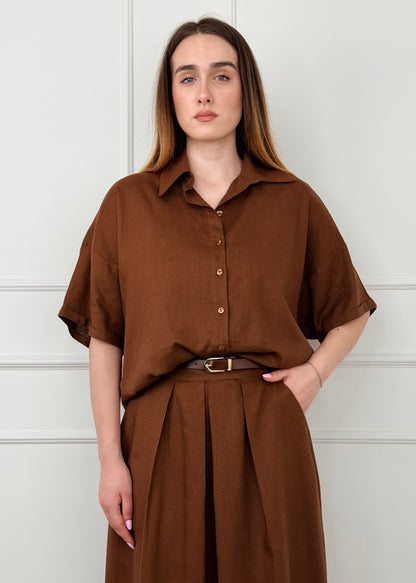 U191184 - BREND CAMICIA KIMONO MISTO LINO E VISCOSA