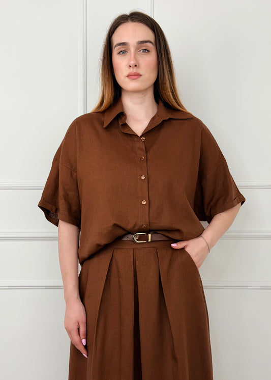 U191184 - BREND CAMICIA KIMONO MISTO LINO E VISCOSA