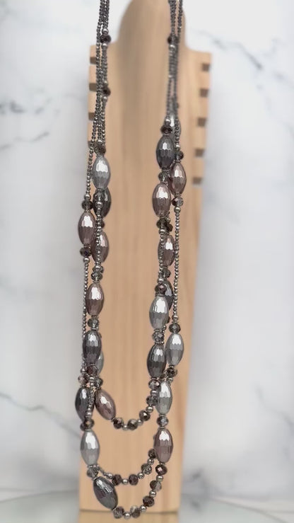 CLN14 COLLANA A TRE FILI CON PERLE